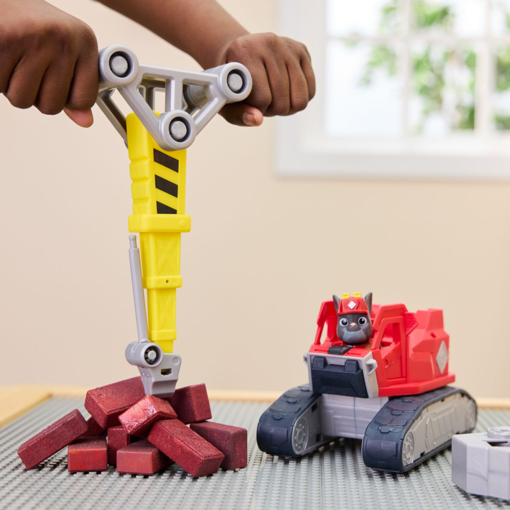 PATRULA CATELUSILOR RUBBLE SI ECHIPA SET VEHICUL EXCAVATOR SI FIGURINA CHARGER [8]