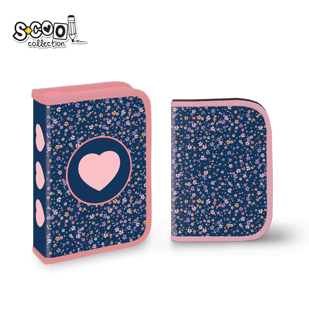 Penar echipat 1 compartiment 2 extensii 32 piese Pink Heart – S-Cool [1]
