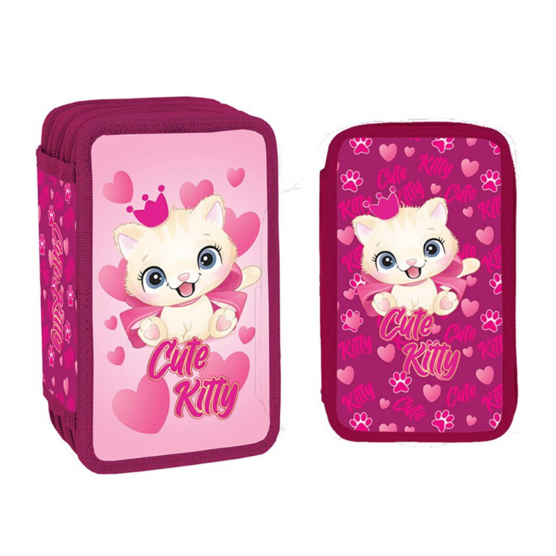 Penar echipat S-Cool kitty roz 2 compartimente fete [3]