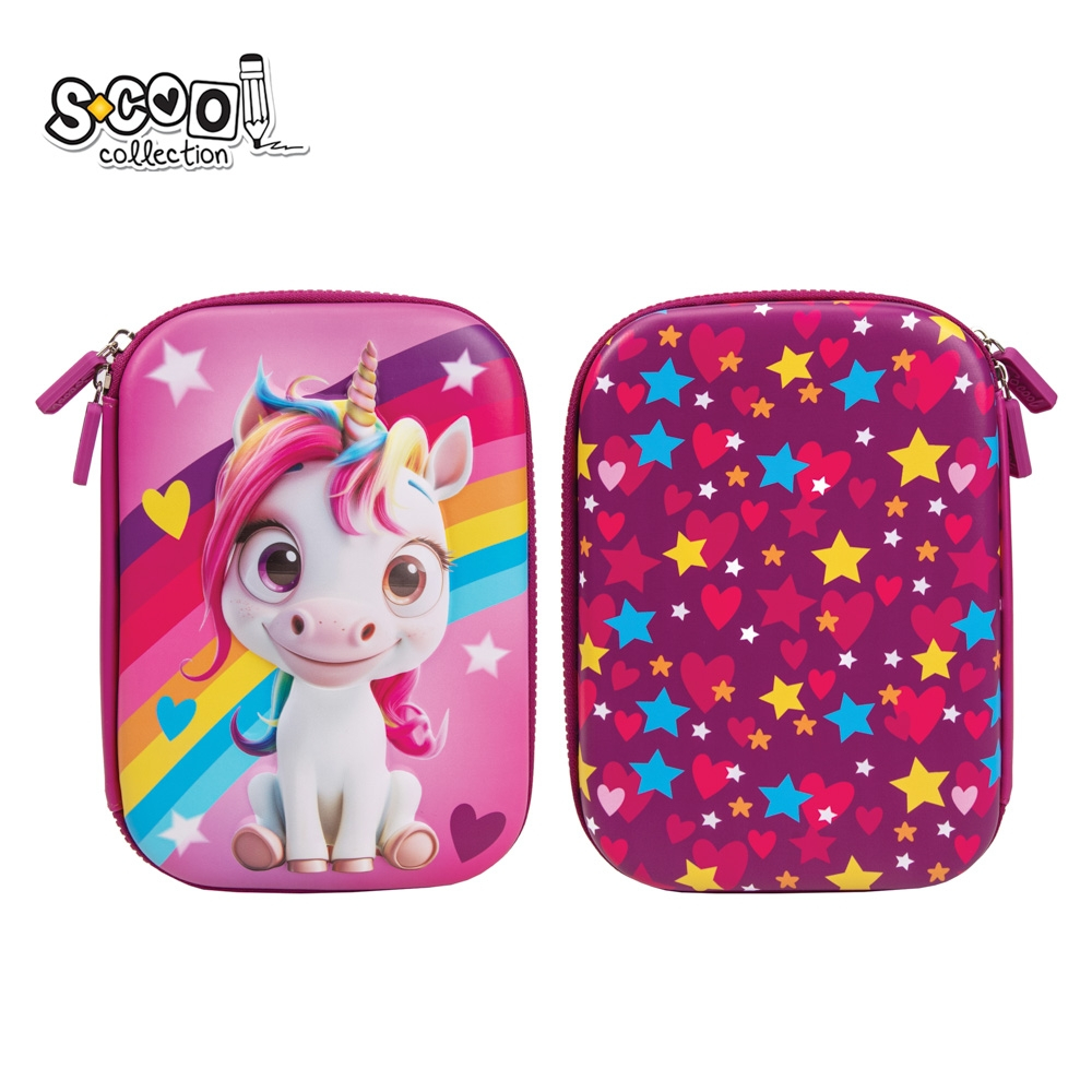 Penar S-COOL Unicorn 3D neechipat 1 compartiment fete roz [1]