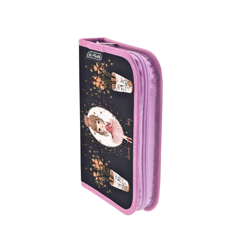 Penar neechipat fete cu 1 clapa Herlitz 1 compartiment negru Moon Princess [2]
