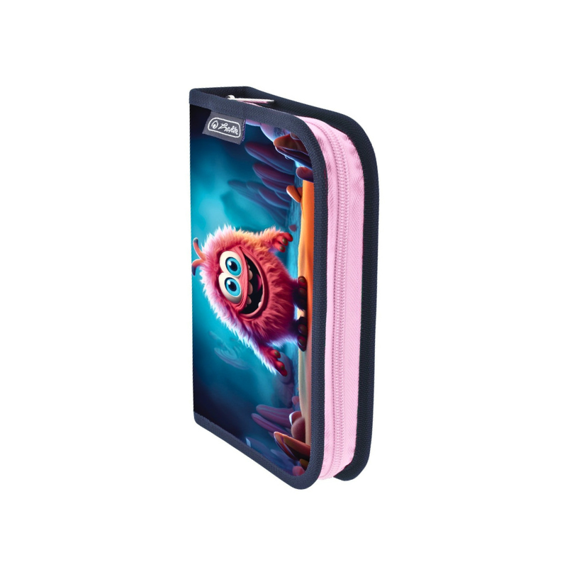 Penar neechipat fete 1 compartiment Herlitz Pink Monster [2]