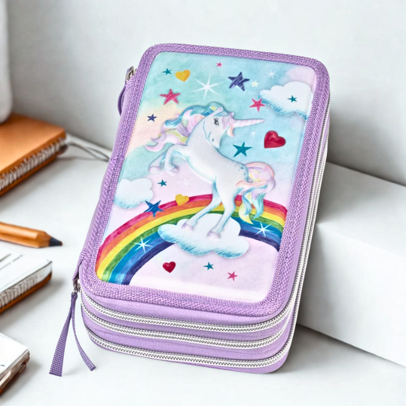 Penar neechipat Faber Castell unicorn 3 compartimente fete [2]
