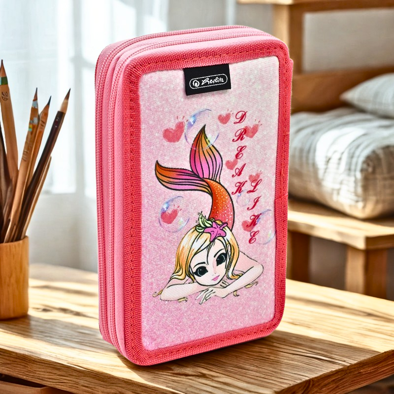 Penar neechipat roz 2 compartimente fete Herlitz [2]