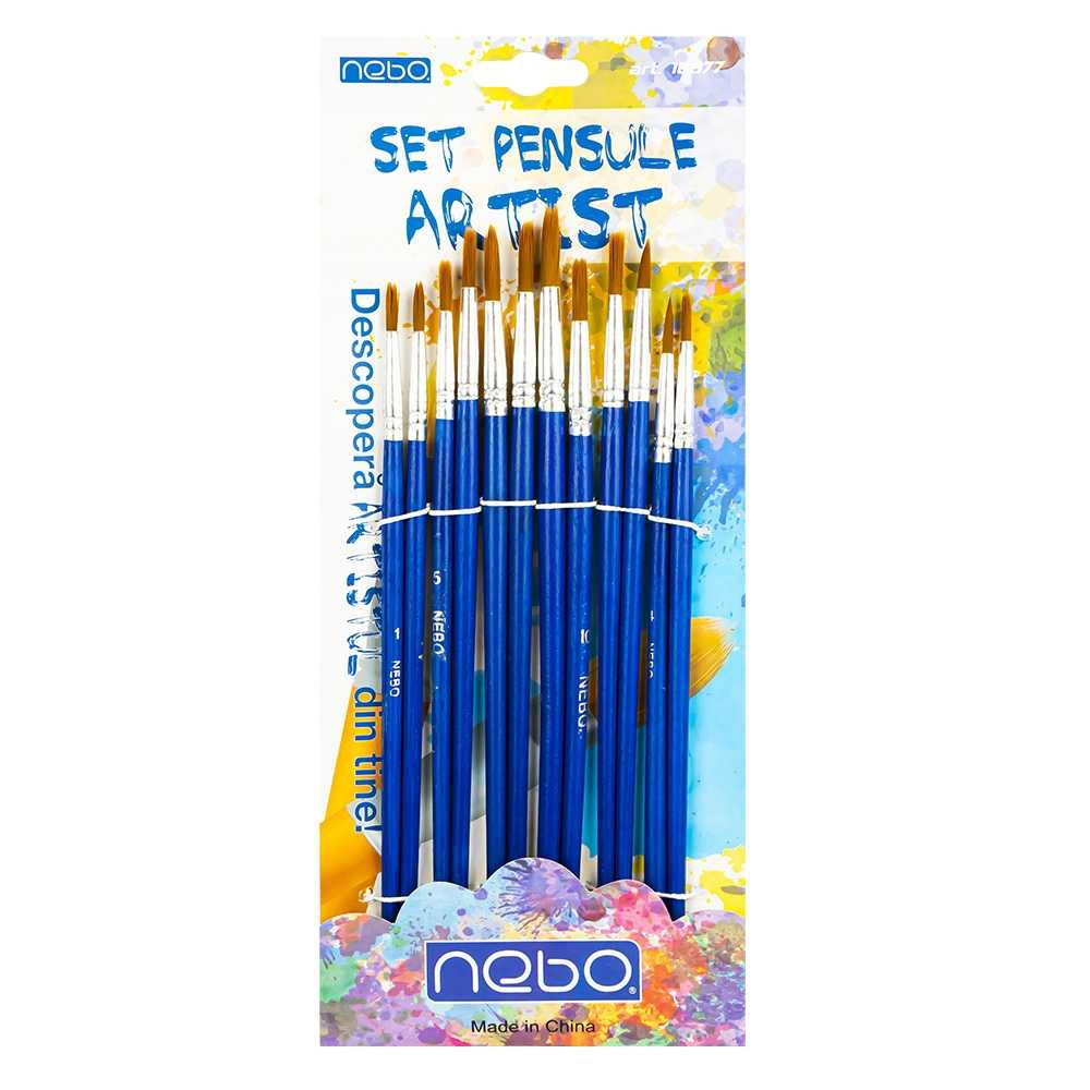 Pensule varf rotund 12/set Nebo [4]