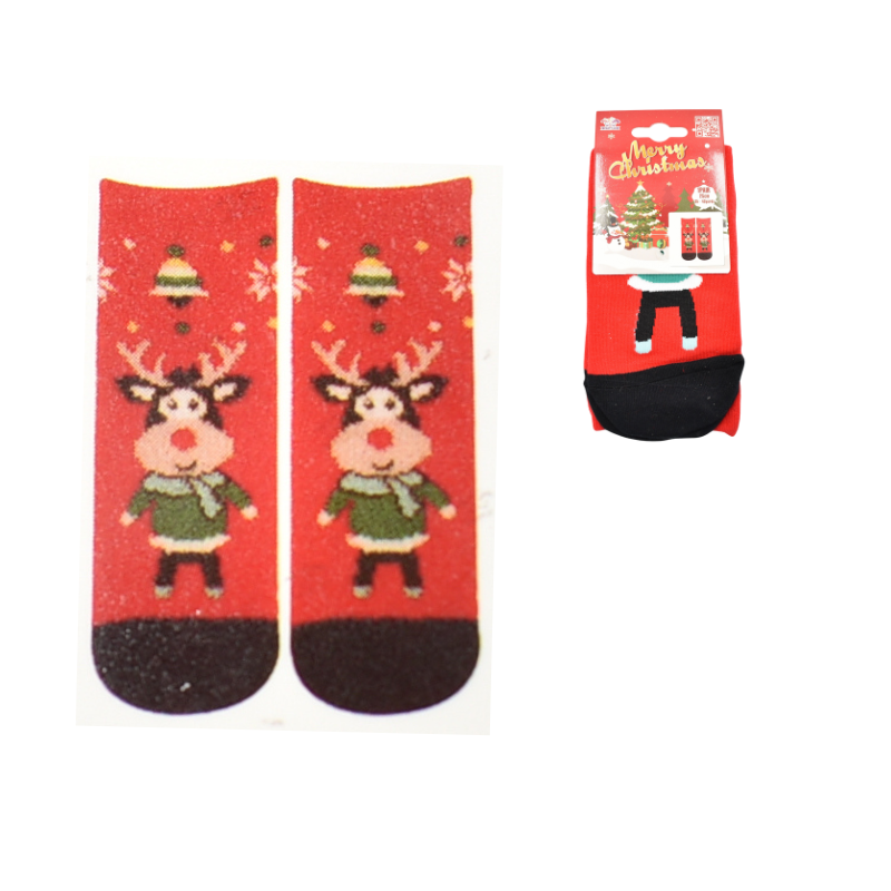 Sosete bumbac Craciun marime 35-43 cu ren si detalii festive [1]