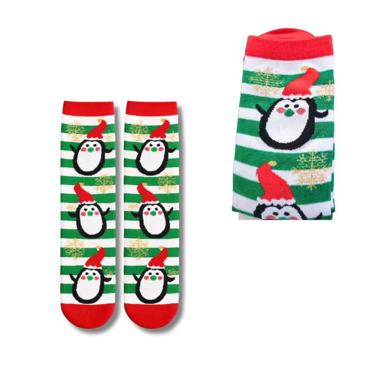 Sosete bumbac Craciun marime 35-43 cu dungi verzi [1]