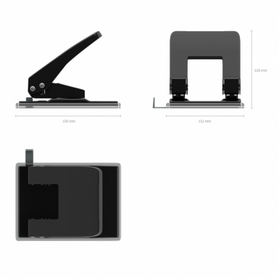 Perforator 40 coli Quadro classic negru 11.2 x 12.2 cm Erich Krause [3]