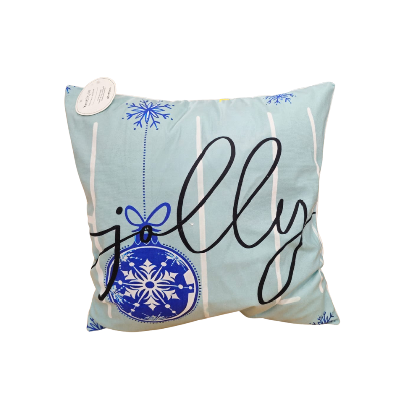 Perna decorativa Craciun albastru 45x45cm [4]