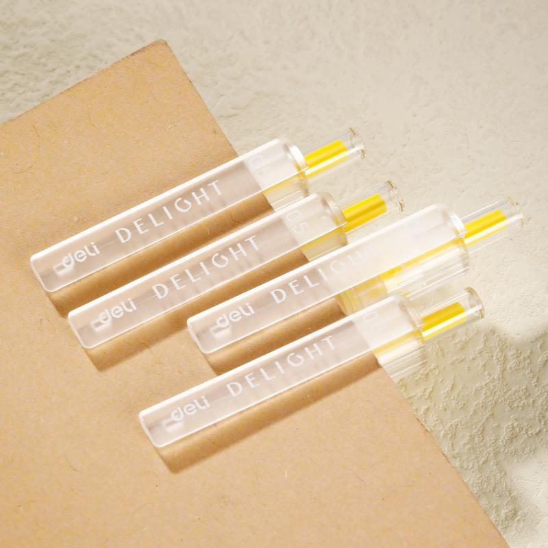 Pix cu gel cu mecanism 0.5 mm galben Delight Deli [4]