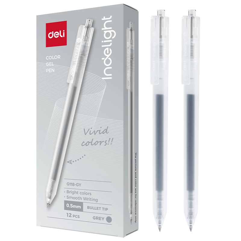 Pix cu gel cu mecanism 0.5 mm gri Deli [2]