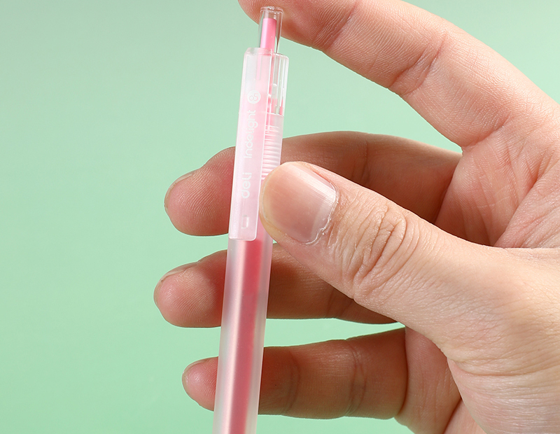 Pix cu gel cu mecanism 0.5 mm roz deschis Deli [3]