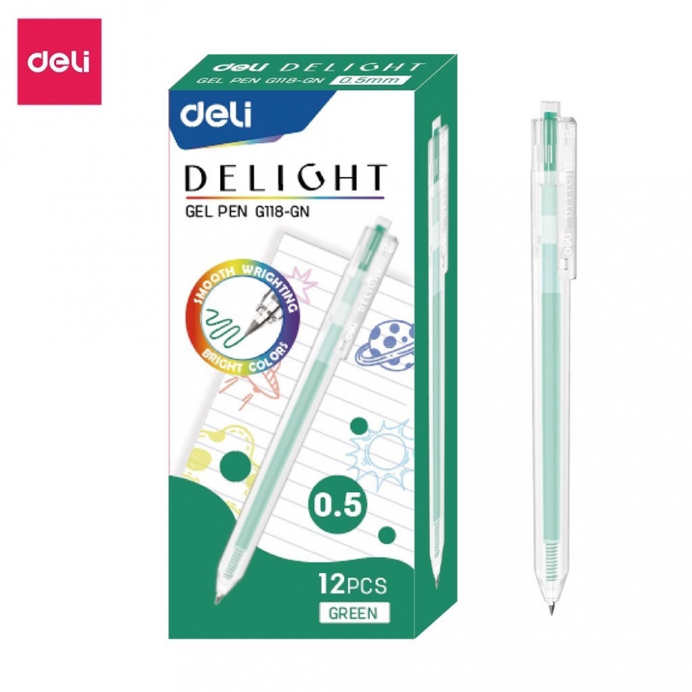 Pix gel cu mecanism 0.5 mm verde Deli [2]
