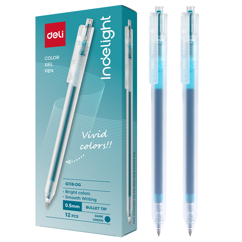 Pix cu gel cu mecanism 0.5 mm verde inchis Deli [2]