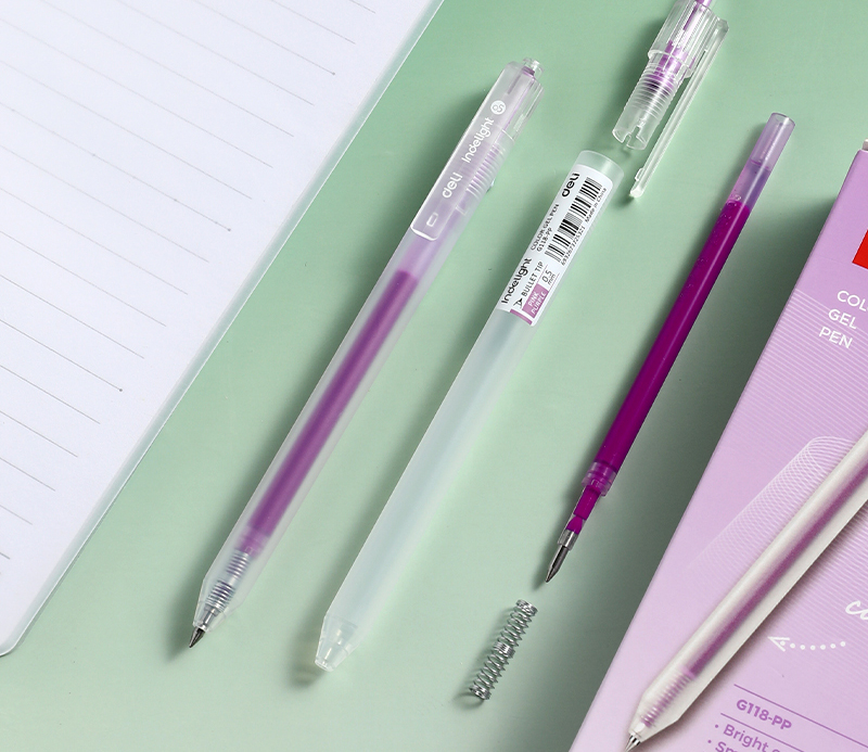 Pix cu gel cu mecanism 0.5 mm violet purpuriu Deli [4]