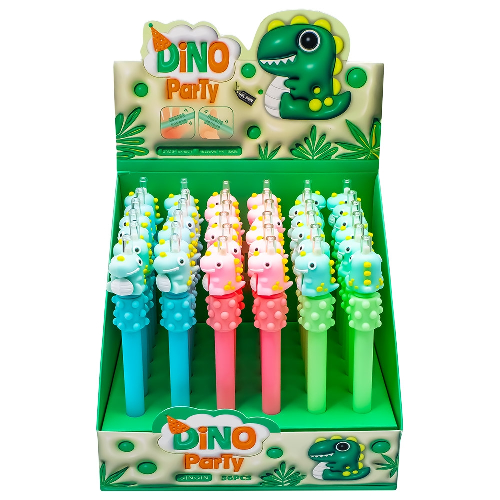 Pix cu gel albastru 0.5 mm model Dinozaur diverse culori [3]