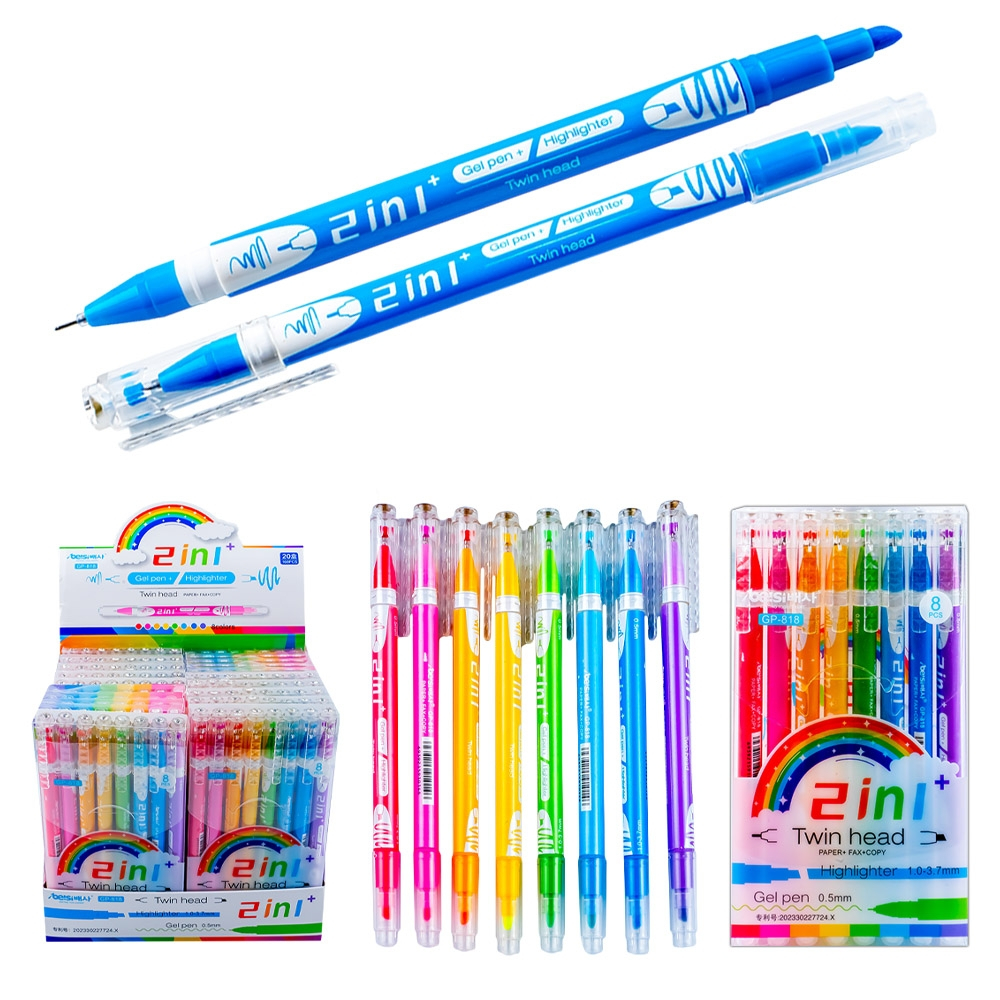 Pix cu gel + text marker 2 capete 6 buc /set [4]