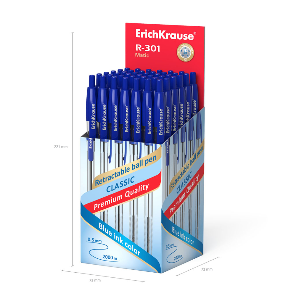 Pix cu mecanism Erich Krause R-301 Matic Classic 1.0 albastru [2]