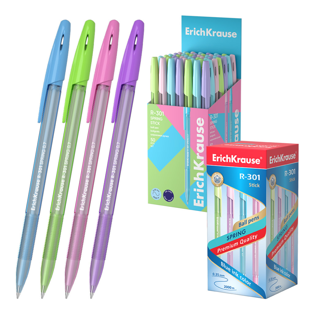 Pix cu bila Erich Krause R-301 Stick Spring mina albastra 0.7mm diverse culori [2]