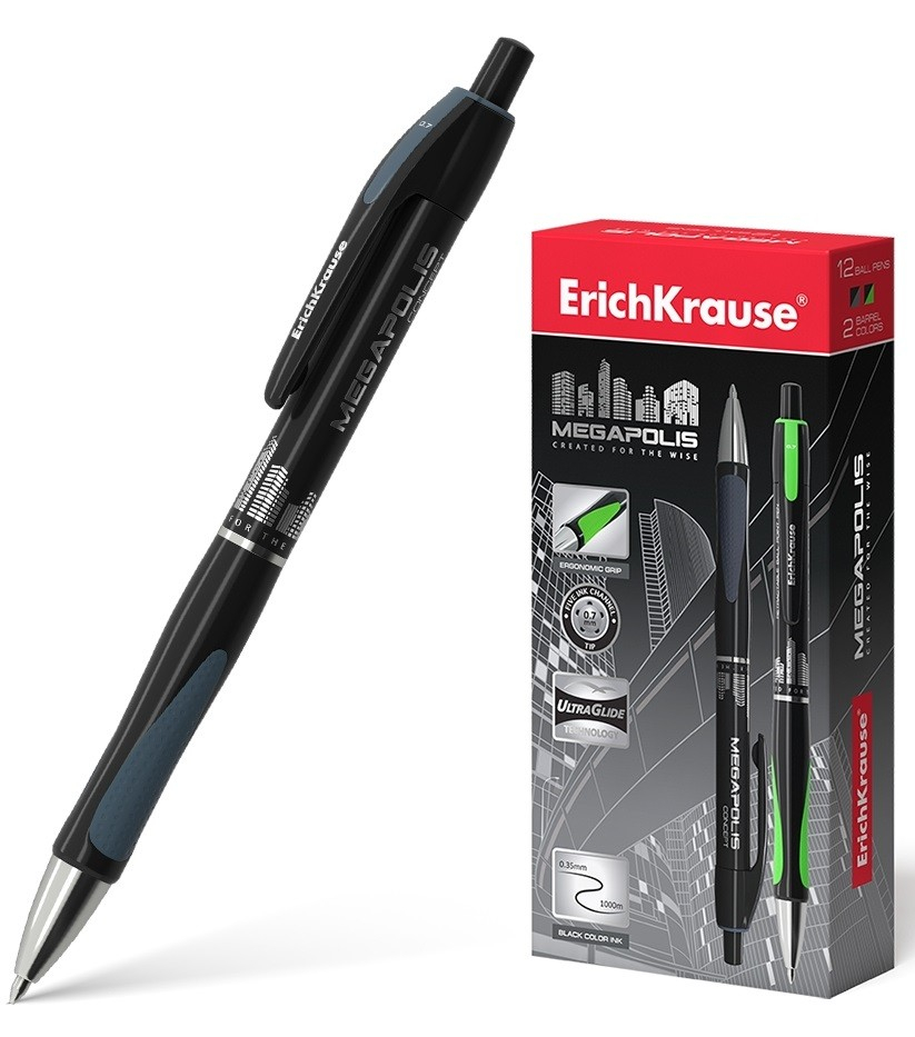 Pix cu mecanism Megapolis 0.35 mm negru ErichKrause [1]