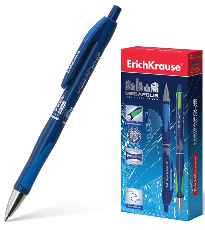 Pix cu bila ErichKrause Megapolis 0.7 mm albastru [1]