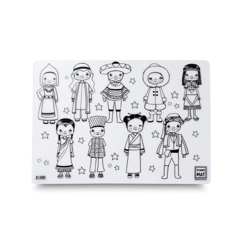 Plansa de colorat reutilizabila Funny Mat Copiii Lumii 33.5 x 48 cm [2]