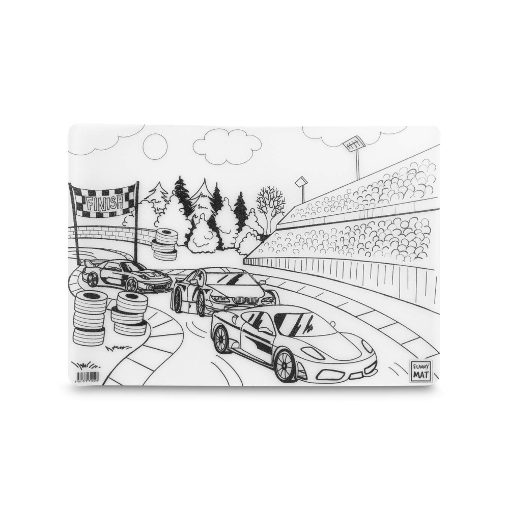 Plansa de colorat reutilizabila Funny Mat Masini de curse 33.5 x 48 cm [2]