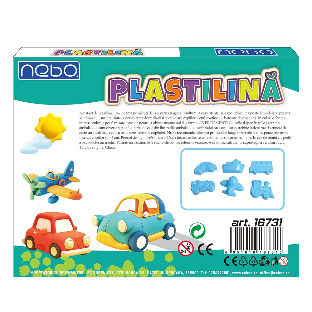Plastilina 12 culori + forme NEBO [2]