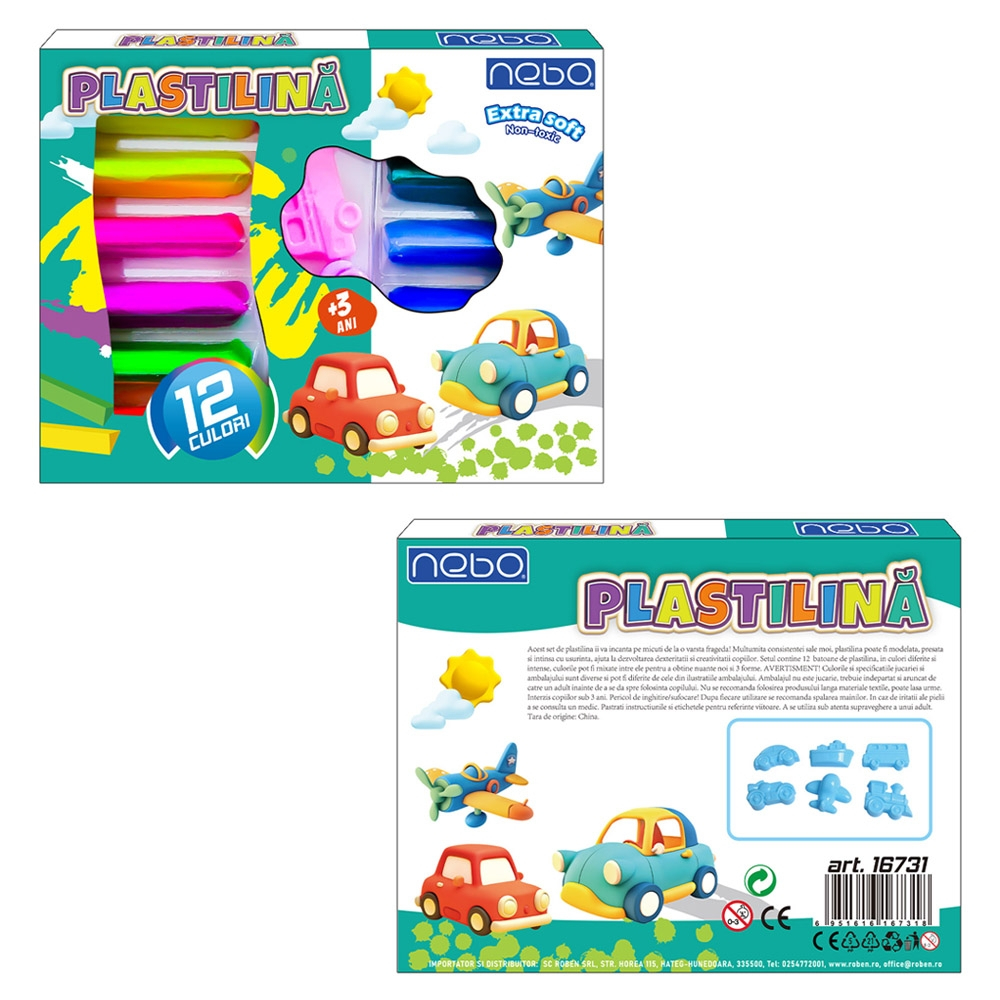 Plastilina 12 culori + forme NEBO [4]