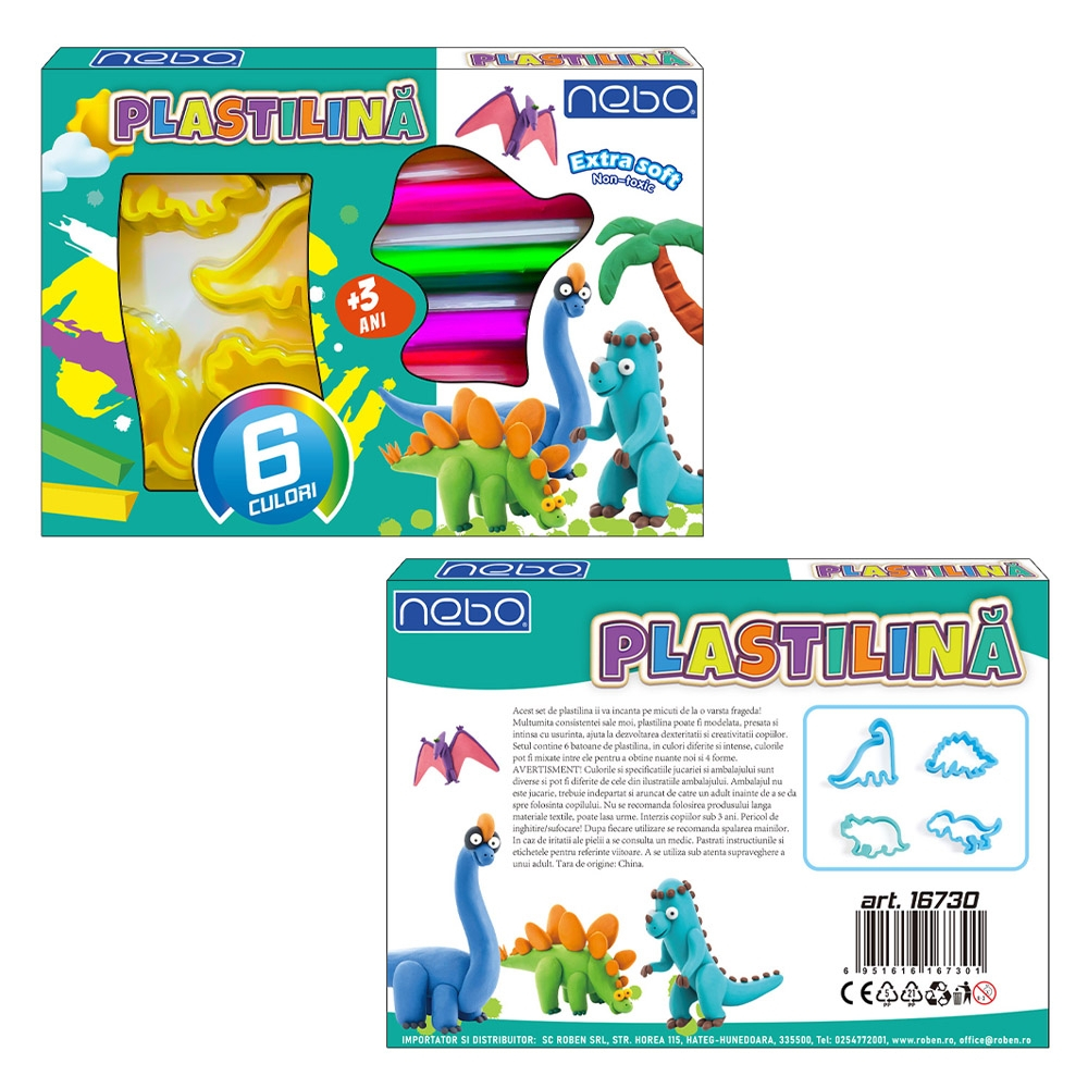 Plastilina 6 culori + forme Nebo [3]
