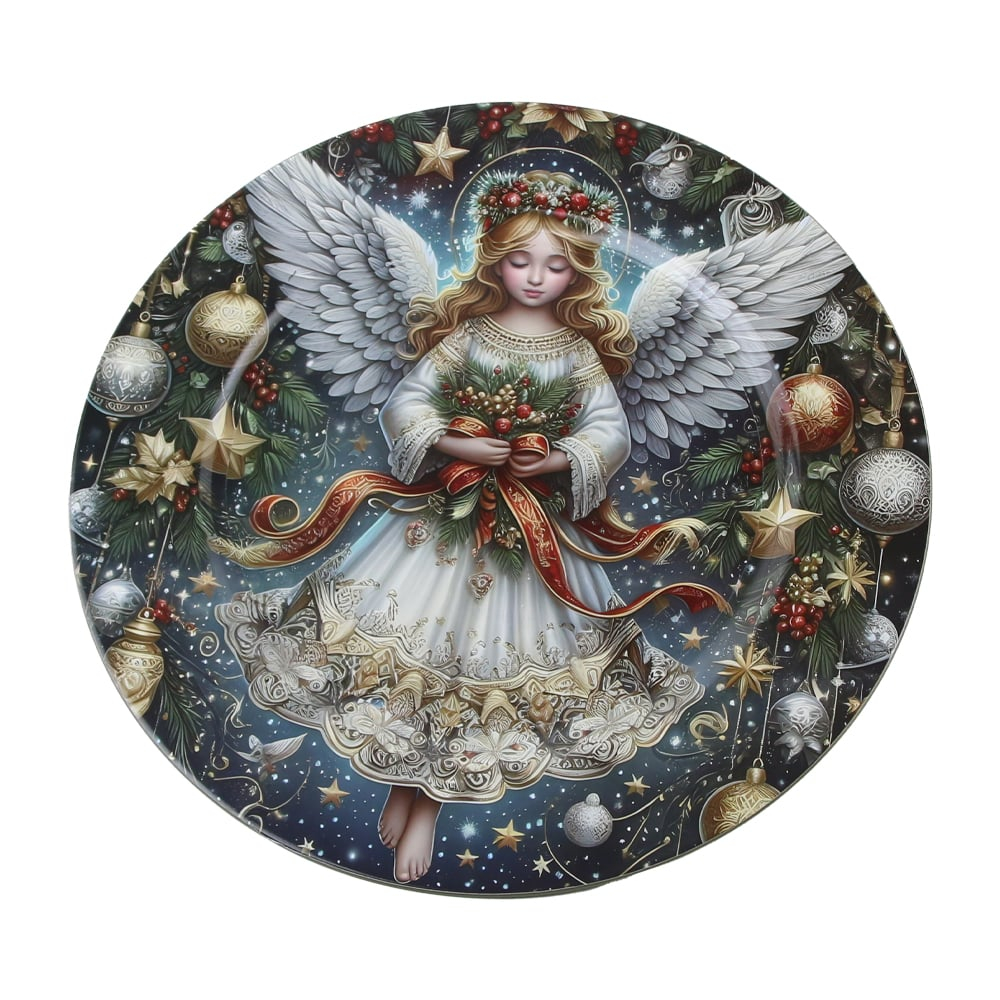 Platou de Craciun din plastic 33cm ingeras [1]