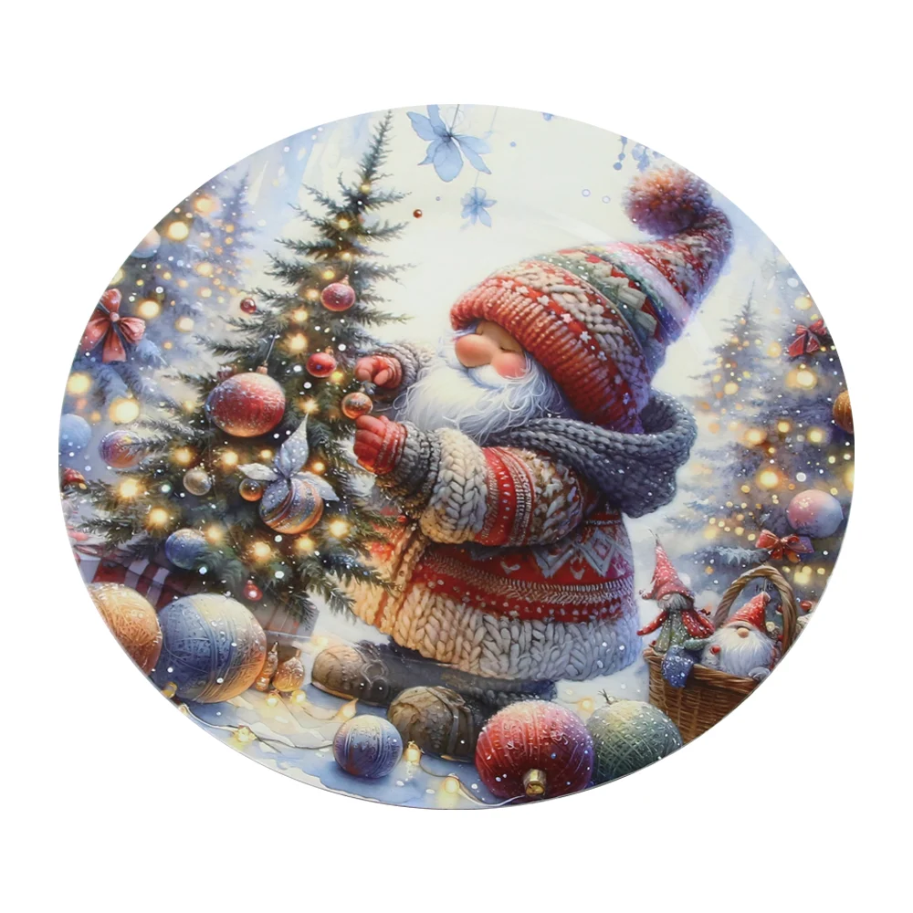 Platou de Craciun din plastic 33cm spiridus cu brad [1]