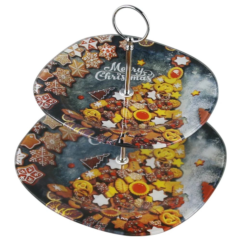 Platou etajat din sticla 2 nivele 25x20 cm [1]