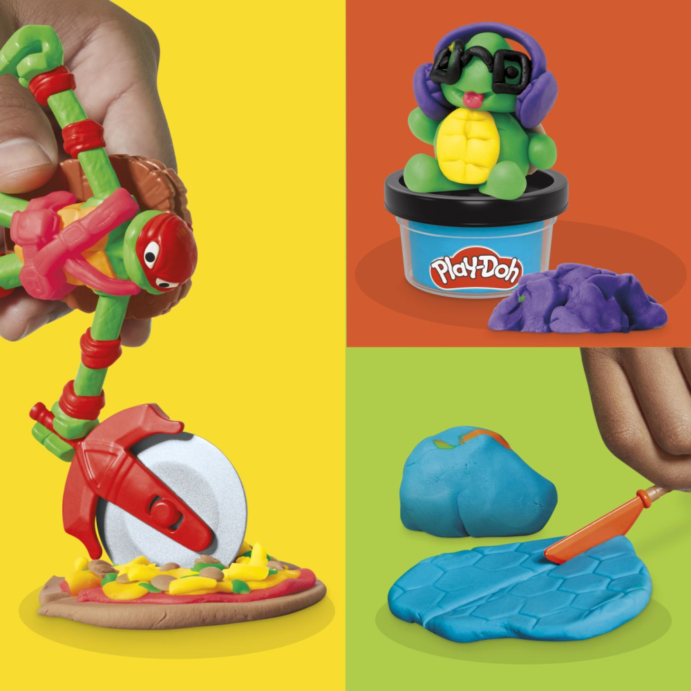 PLAY DOH POVESTIRI CU TESTOASE NINJA ADOLESCENTE MUTANTE SET PLASTELINA CREATII COWABUNGA [4]