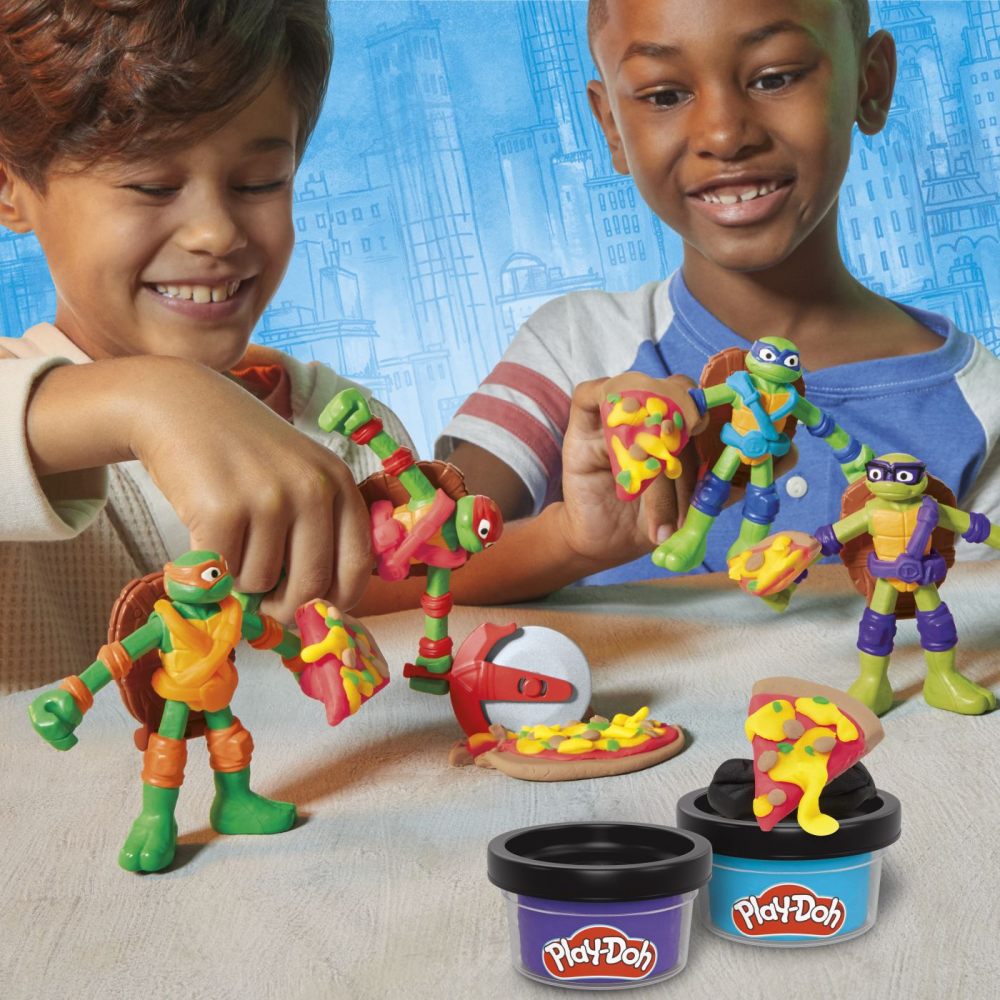 PLAY DOH POVESTIRI CU TESTOASE NINJA ADOLESCENTE MUTANTE SET PLASTELINA CREATII COWABUNGA [3]