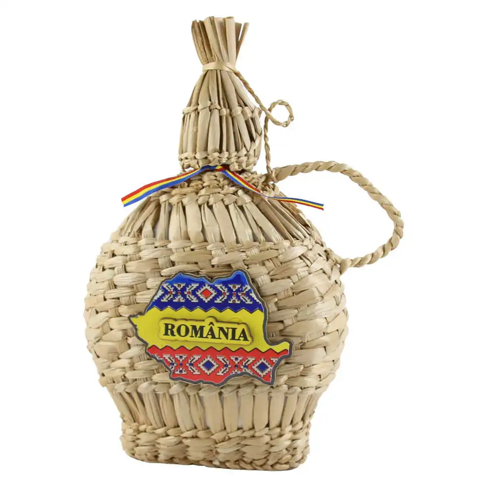 Plosca impletita din papura Romania 17 x 8 x 28 cm modele diferite [3]