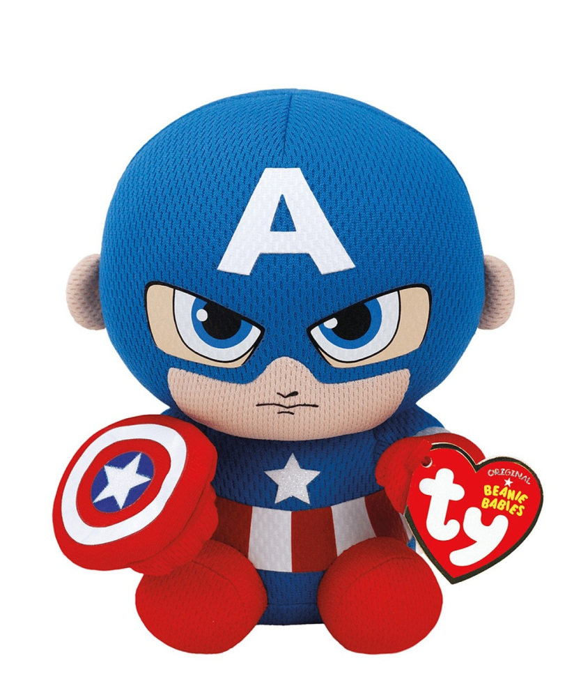 PLUS TY 15CM BEANIE BABIES MARVEL CAPTAIN AMERICA [1]