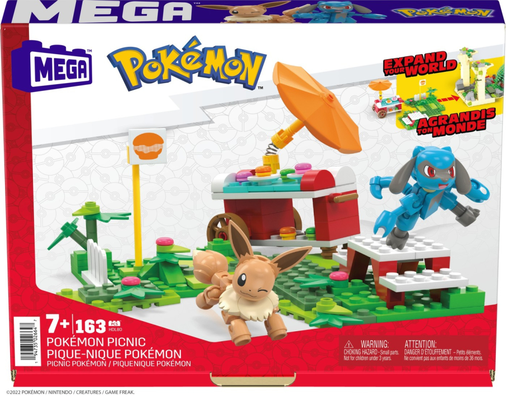 Set de constructie Mega Pokemon Picnic cu figurine Eevee si Riolu 163 piese [2]