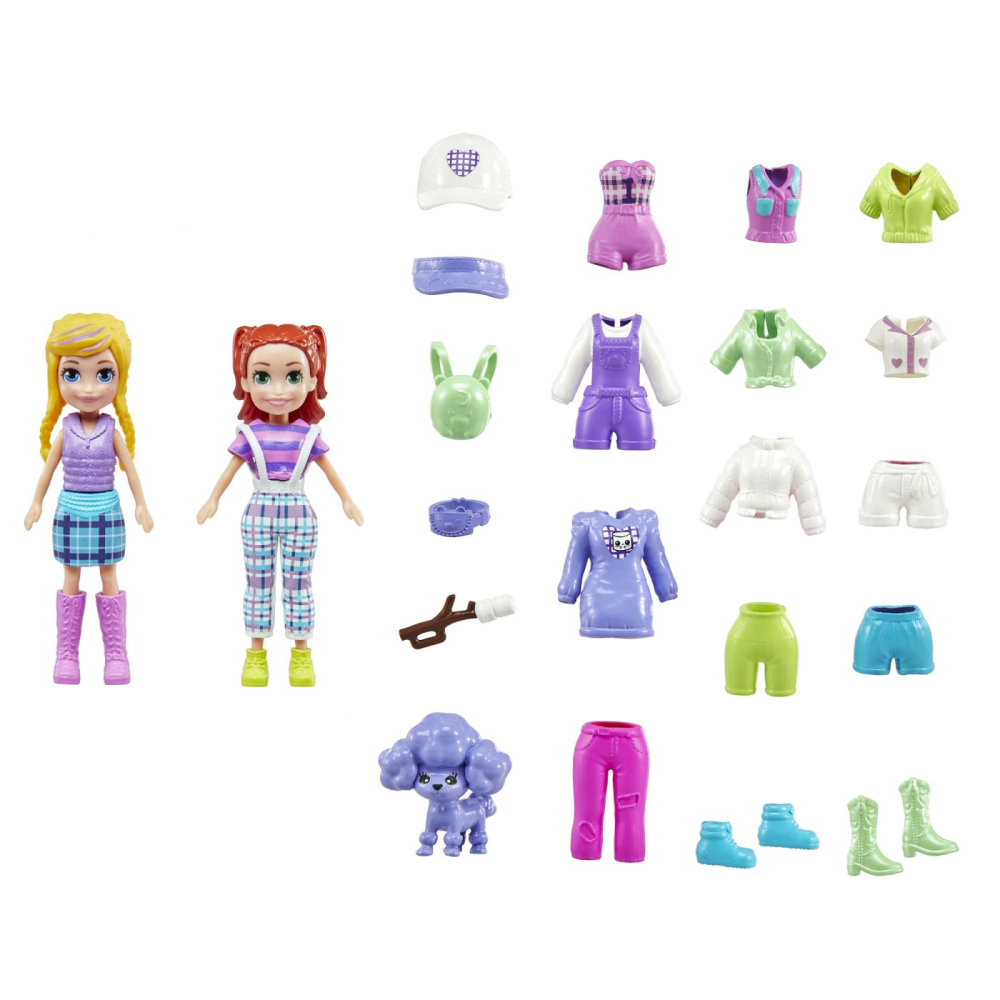 POLLY POCKET SET 2 PAPUSI SI ACCESORII 27 PIESE [2]