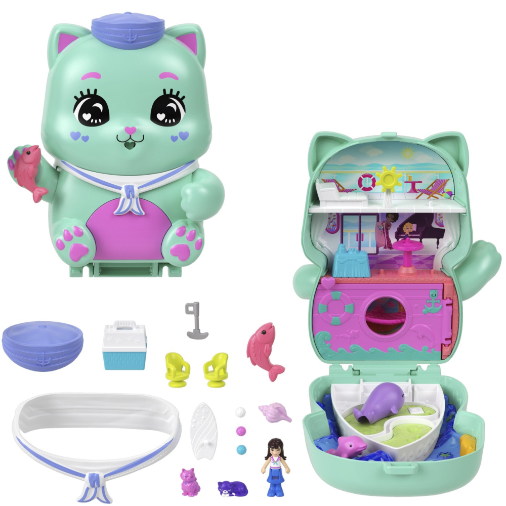 POLLY POCKET SET GENTUTA ANIMALUT PISICUTA MARINAR CU ACCESORII [10]
