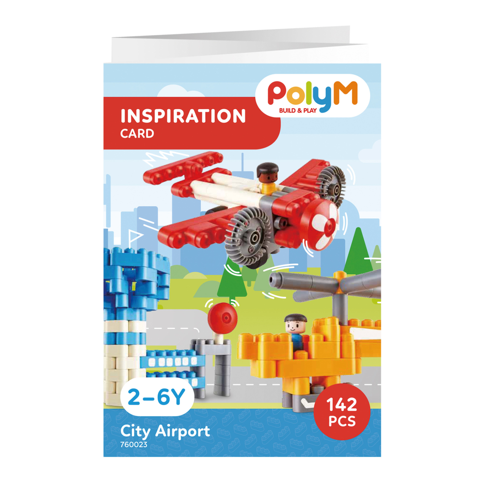 Jucarie constructie PolyM Aeroport avion si elicopter 142 piese [4]