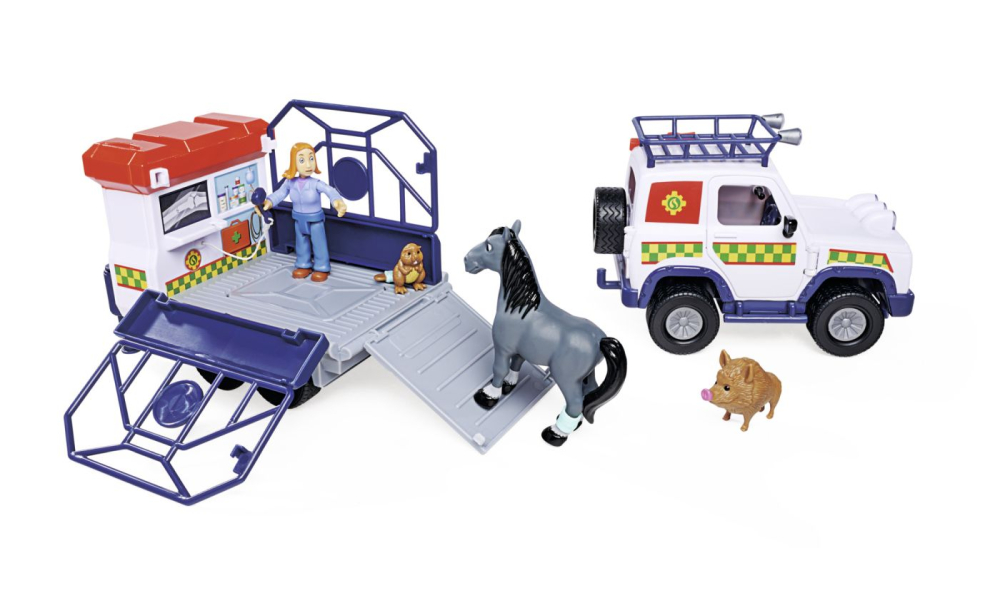 POMPIERUL SAM VEHICUL SALVARE ANIMALE CU FIGURINE SI REMORCA [2]