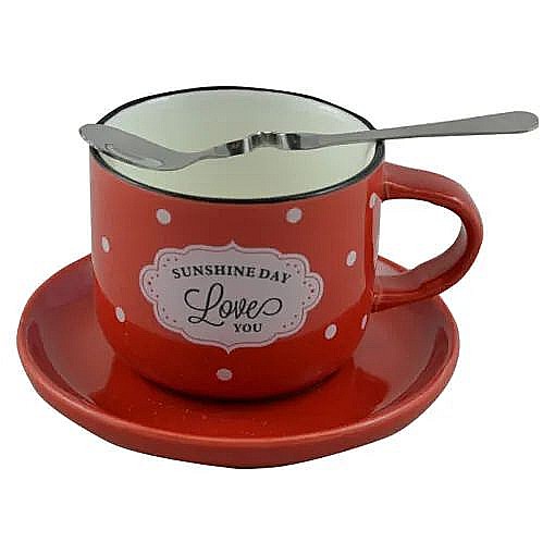 Ceasca din ceramica cu accesorii - design cu buline 3312 [1]