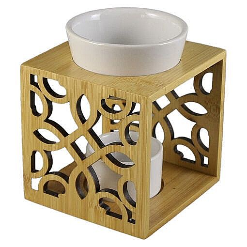 Candela aromaterapie din ceramica si lemn 10x12cm 160014 [1]