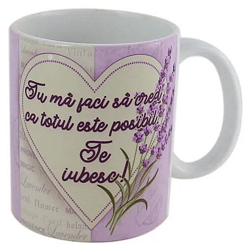 Cana ceramica ,,te iubesc" 330 ml, lavanda 2281 [1]