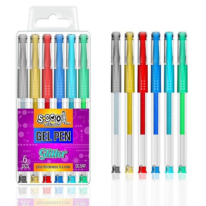 Pix cu gel sclipici 6buc/cut s-cool SC597 [1]
