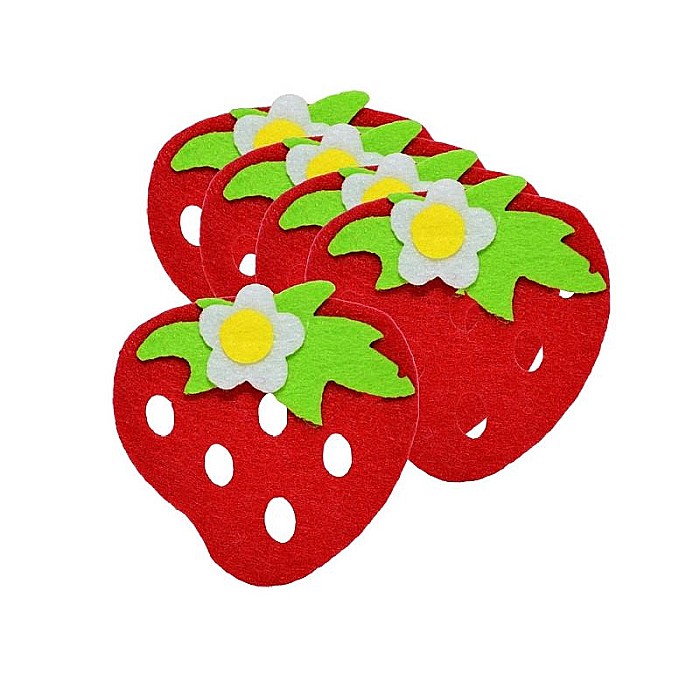 Accesorii craft - capsuni fetru 5/set [1]