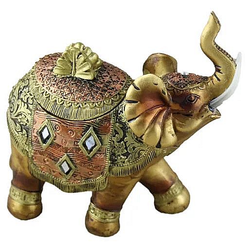 Caseta bijuterii elefant din rasina aurie 16cm 2345 [1]