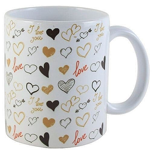 Cana din ceramica 330ml love aurie 2461 [1]