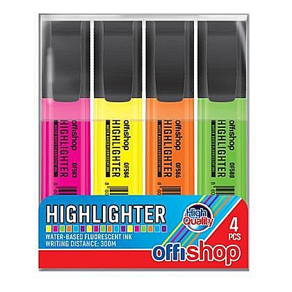 Textmarker fluorescent varf tesit 4 culori/set 1-5mm Offishop [1]